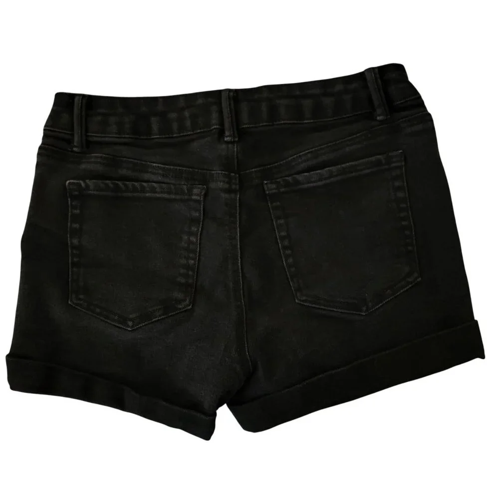 Wax Jean Collection Black Distressed Denim Shorts Size L - Picture 2 of 5
